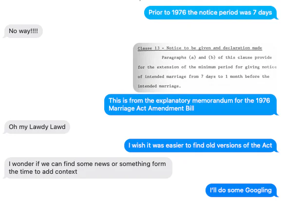 Texts between Josh and Sarah